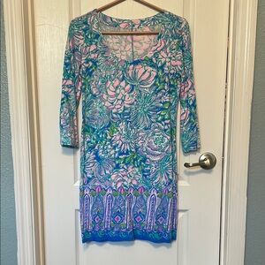 Lilly Pulitzer Vibrant Floral Long Sleeve Dress